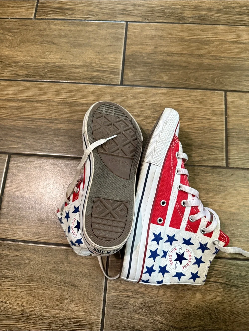 Converse Youth Kid's Unisex American Flag High Top Sneakers - Size 5